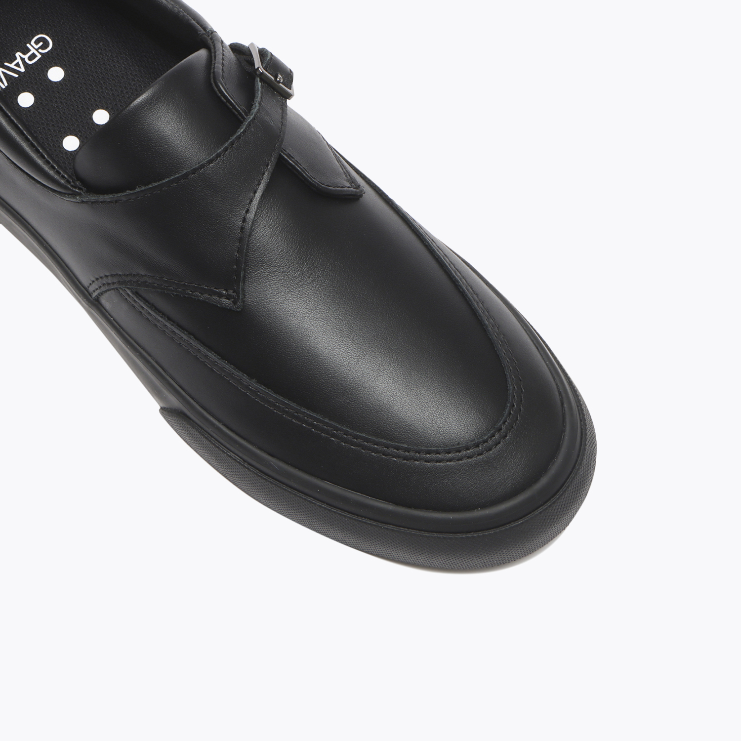 REVERSE MONK STRAP LEATHER BLACK / BLACK（GRAVIS SKATEBOARDING）